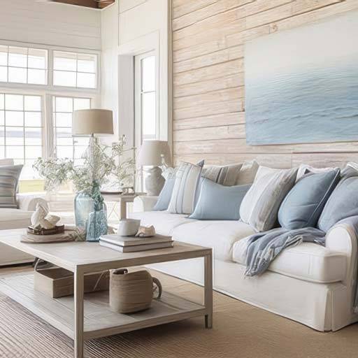 An elegant coastal aesthetic for this seaside home, utilizing weathered vintage wood panels